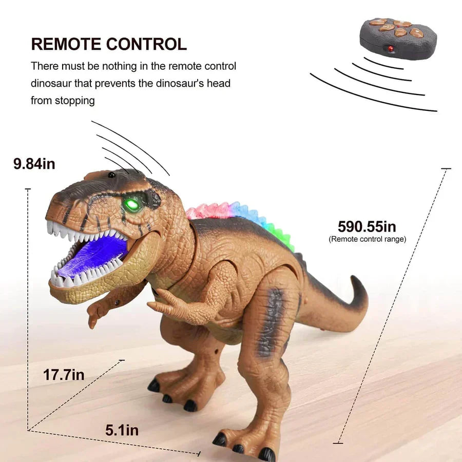 Interactive T-Rex dinosaur toy with remote control, perfect gift for kids who love prehistoric creatures.