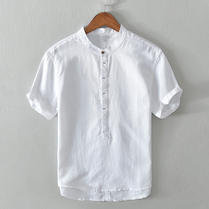 Men's breathable long sleeve shirt, lightweight button-up perfect for summer travel & resort wear fashion.