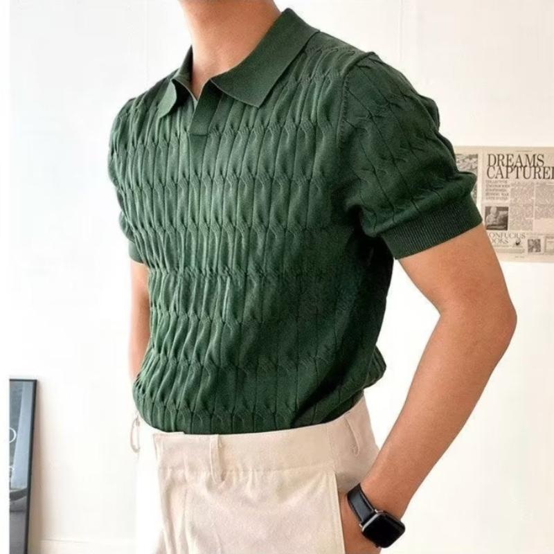 Men's Almero classic short sleeve green polo shirt. Perfect for smart casual everyday wear, offering comfort & style.