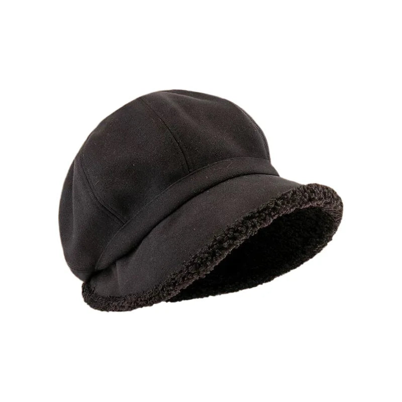 Stylish women's velvet beret hat, a soft and comfortable fashion accessory for a vintage-inspired or modern look.