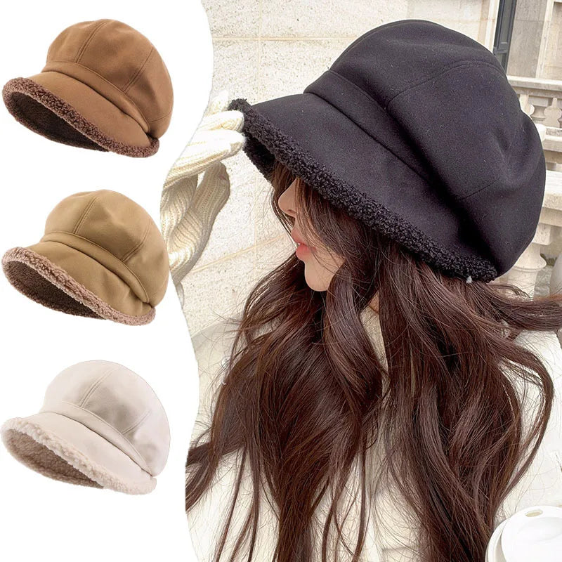 Women's elegant velvet beret hat. A classic, stylish fashion accessory and warm winter headwear.