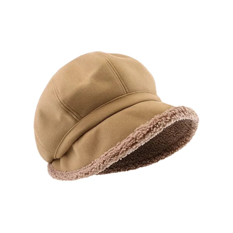 Women's classic black velvet beret hat, a stylish winter fashion accessory perfect for a retro look.