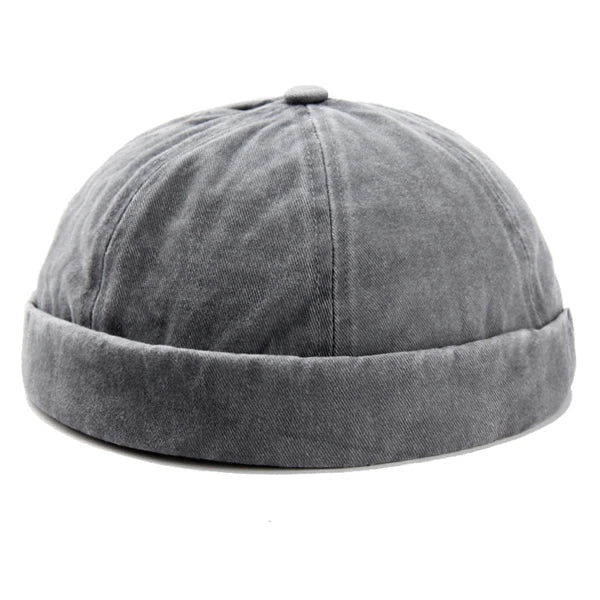 Adjustable washed brimless cotton cap for men & women. Durable and comfortable headwear.
