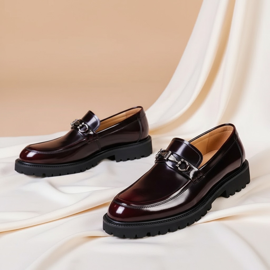 Comfortable men's classic style loafers, easy slip-on design for daily wear and office fashion.