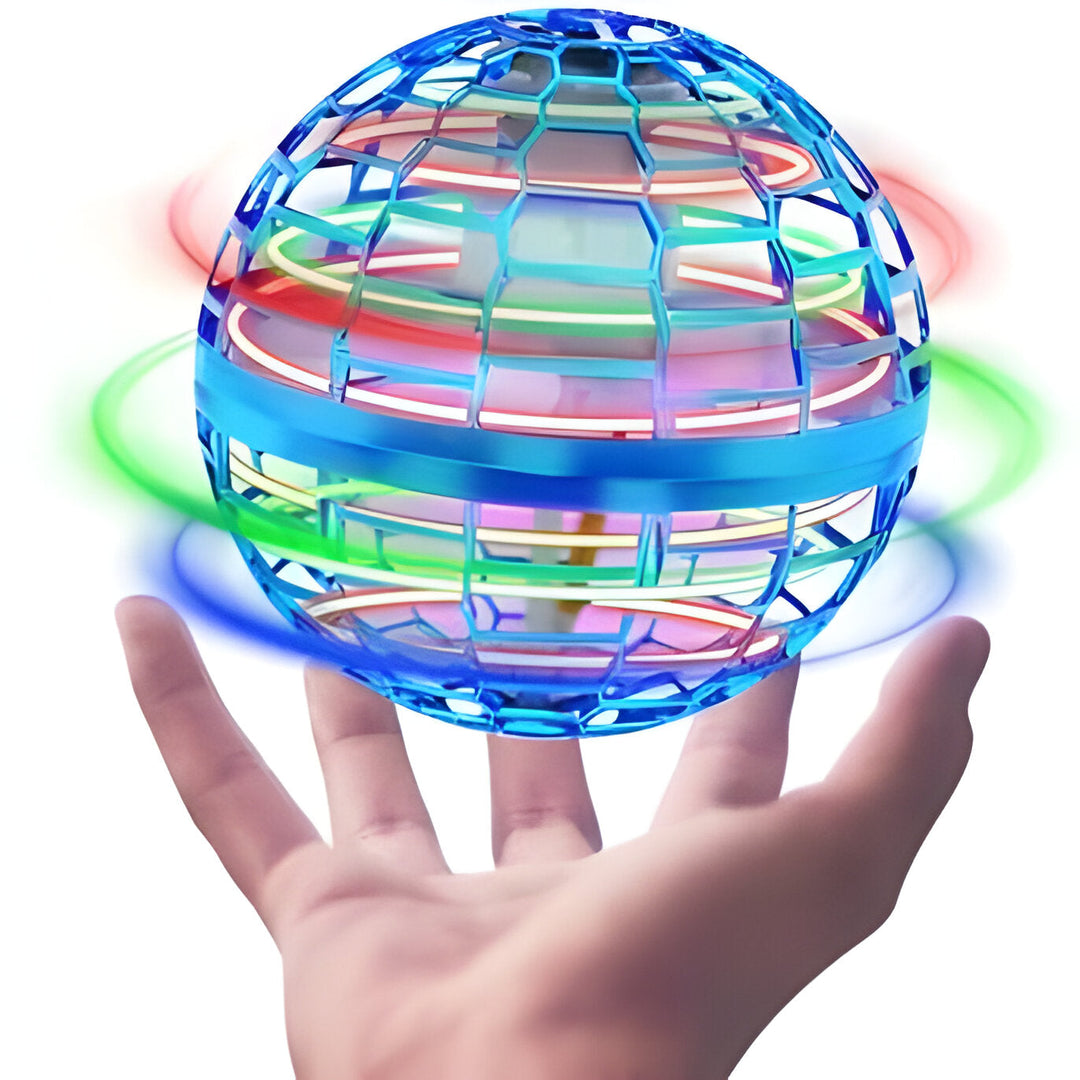 Magical LED Flying Orb Fidget Spinner Toy, a rechargeable cosmic hover ball for indoor & outdoor fun.