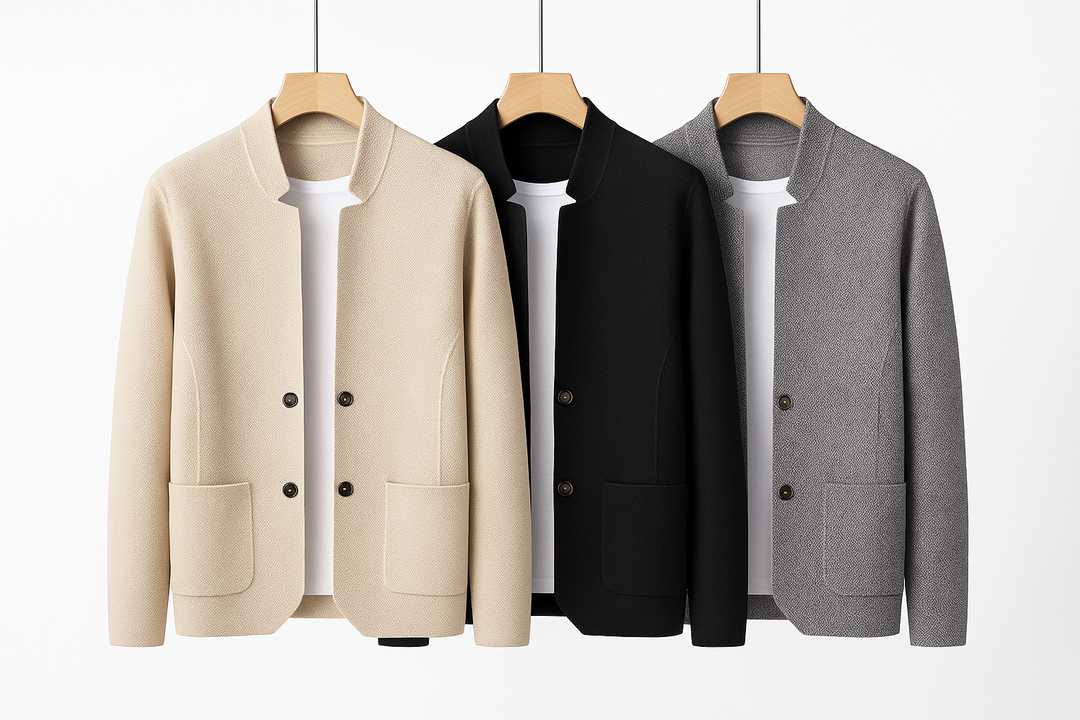 Men's modern outerwear: a versatile everyday jacket. Features a button front, stand collar, and a sleek, casual design.