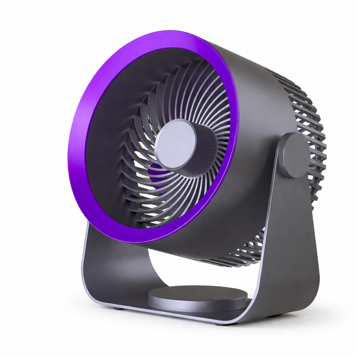 Portable rechargeable cooling fan with 4000mAh for travel, desk, or outdoor use. Personal comfort.