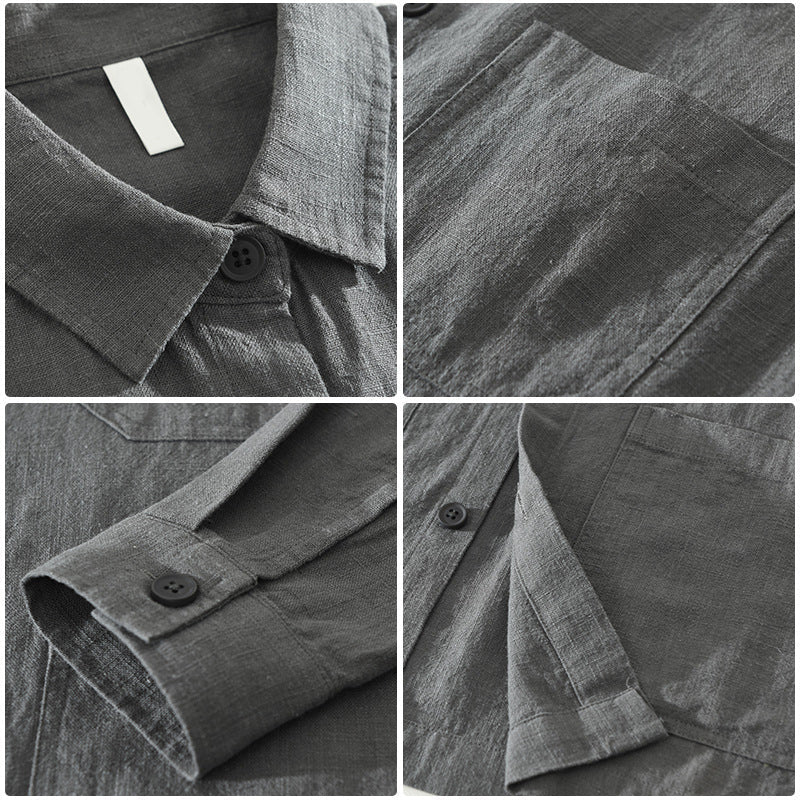Adaptable men's button-up shacket, a perfect layering shirt-jacket for diverse casual styles.