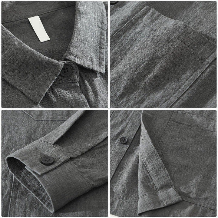 Adaptable men's button-up shacket, a perfect layering shirt-jacket for diverse casual styles.