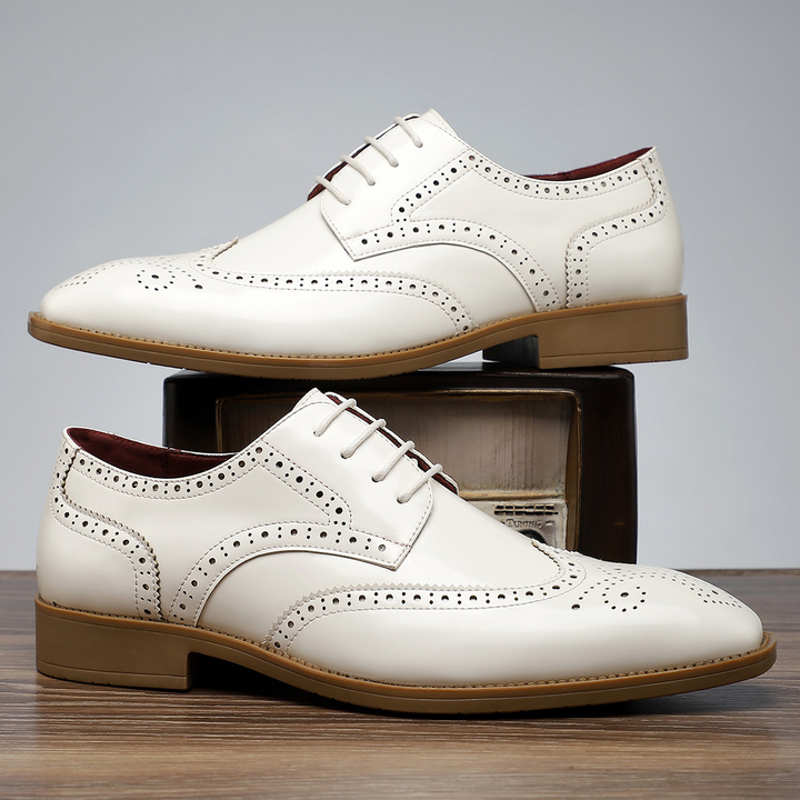 Essential men's oxford brogue wingtip dress shoes, offering timeless style for any special occasion.