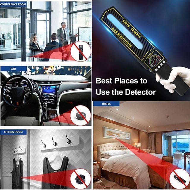Multi-functional wireless detector: Locates GPS trackers, hidden cameras & listening devices for privacy.