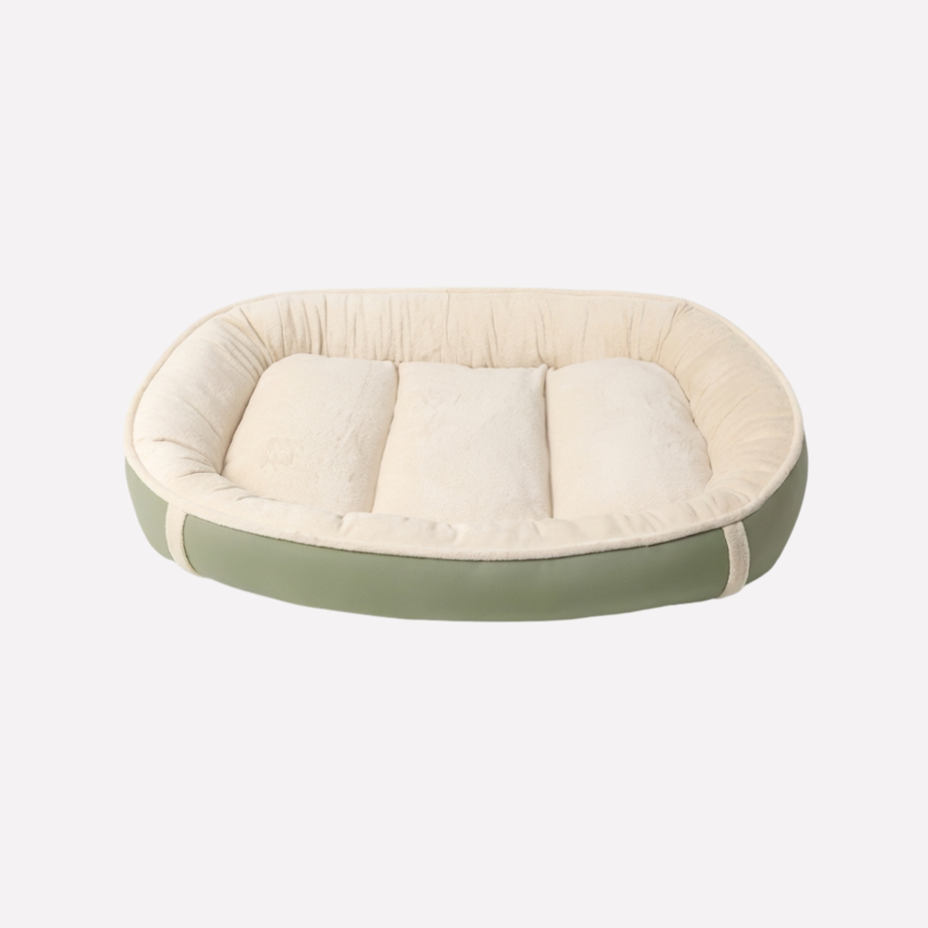 Plush, washable dog nest bed with removable cover for ultimate puppy & dog comfort. Perfect pet furniture.