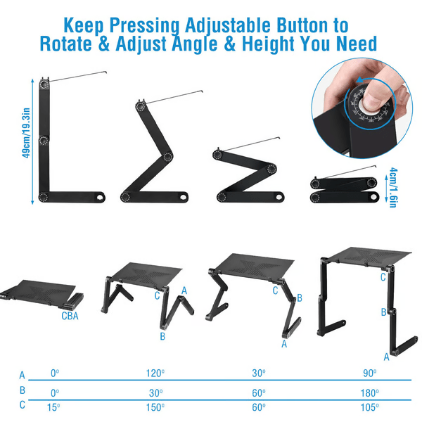 Sleek universal laptop stand, an essential adjustable desk accessory for ergonomic computing.