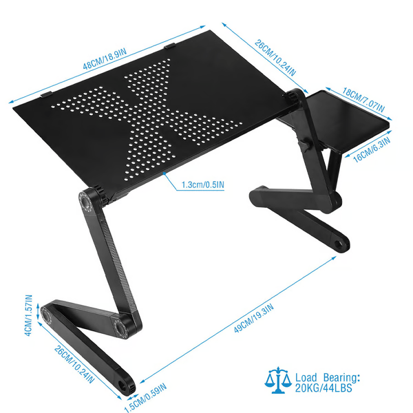 Adjustable laptop & tablet stand, perfect for ergonomic work from home comfort and better posture.