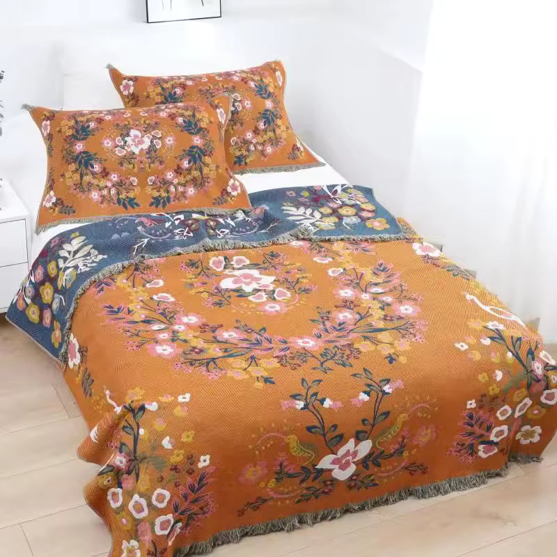 Boho Reversible Quilted Blanket
