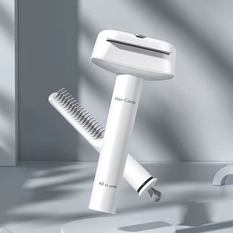 Unisex 2-in-1 Pet Grooming Brush with Fur Trimmer