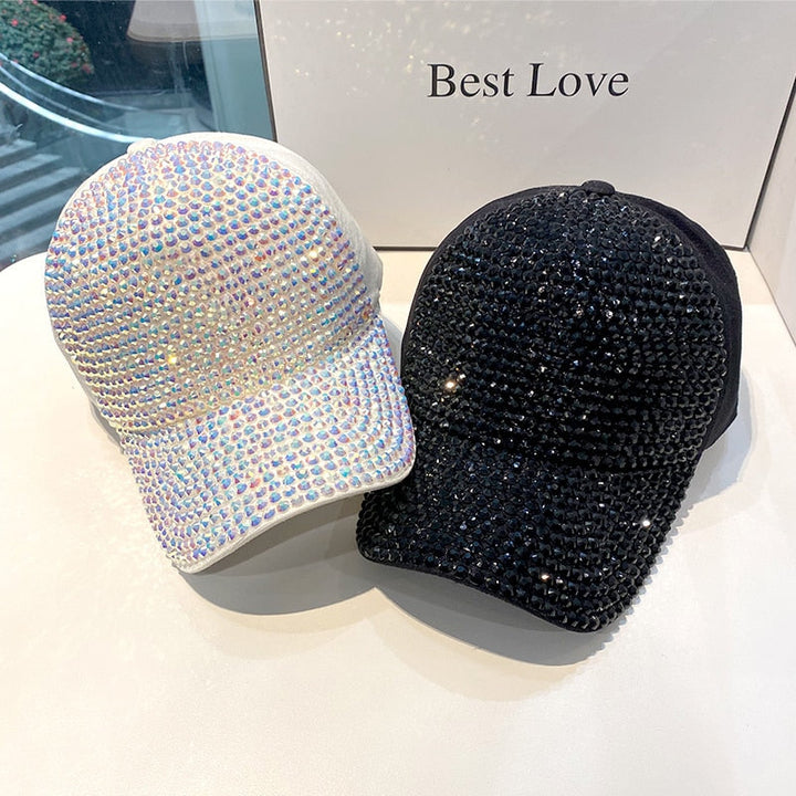 Unisex glitter baseball cap, sparkling silver, a perfect fashion accessory for shining style.