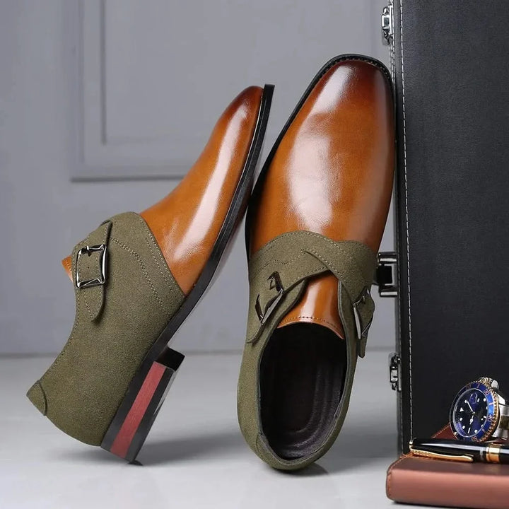Sophisticated Bellagio men's black leather Derby shoes, ideal for formal events & stylish business casual.