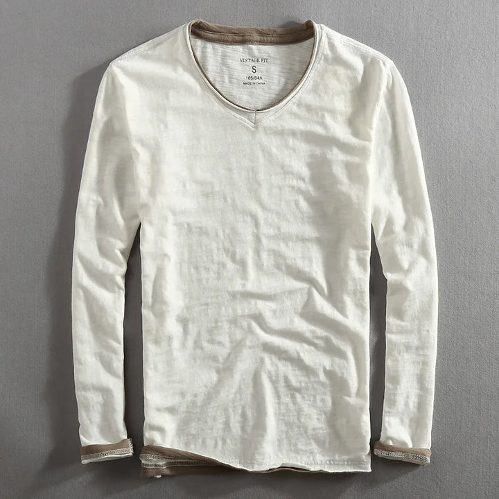 Short sleeve men's Nightfall V-neck shirt. Comfortable, tailored fit for a classic, casual look. Everyday apparel.