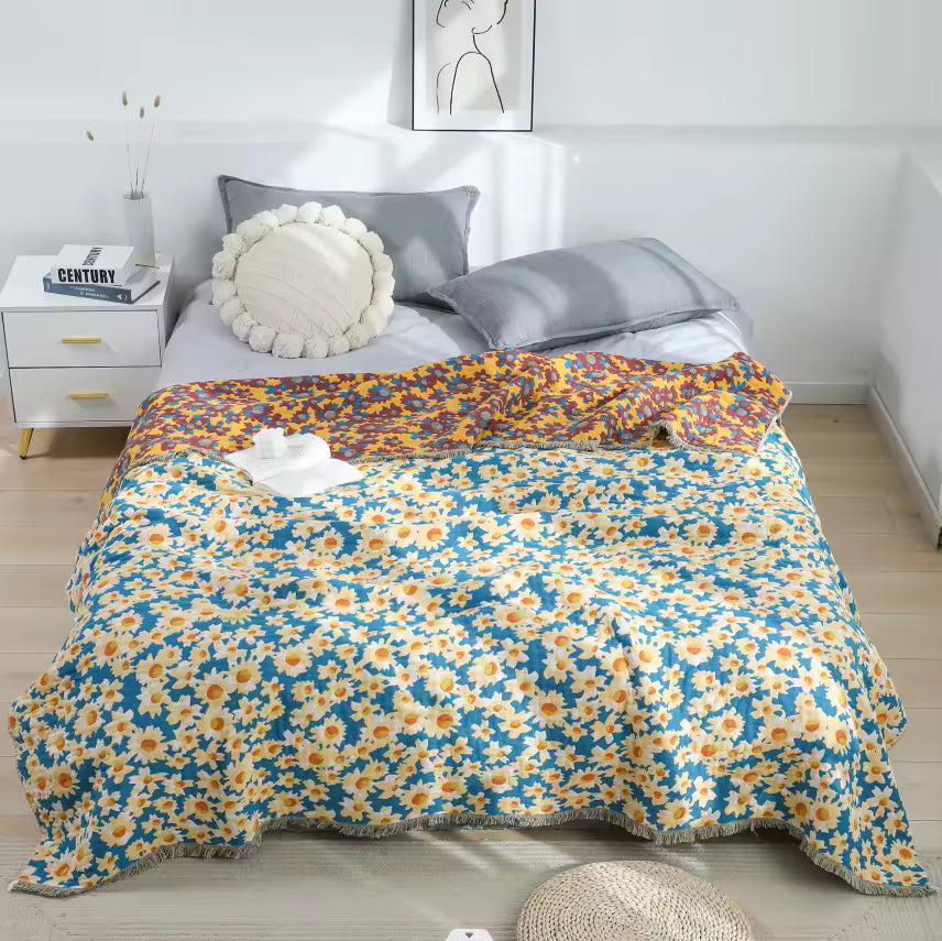 Boho Reversible Quilted Blanket