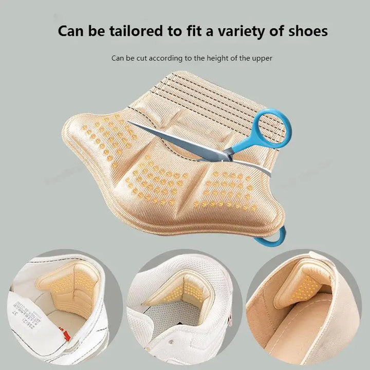 Adjustable heel inserts offering foot pain relief & callus support for shoes.