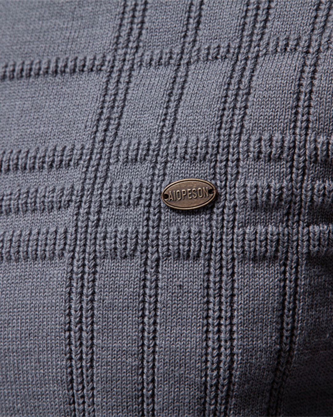 Soft-touch men's textured knit sweater, a chic crew neck for fall and winter fashion.