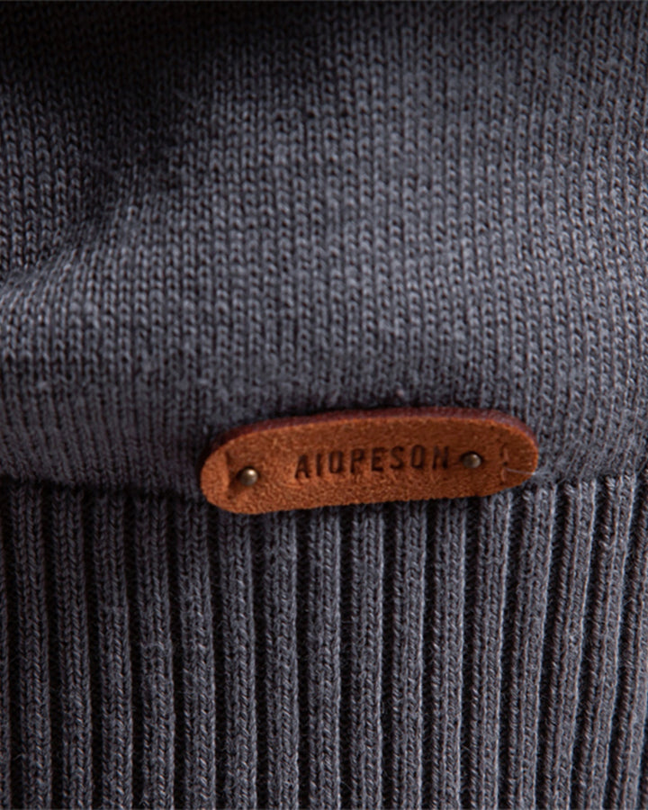 Warm men's textured knit crew sweater, essential for winter fashion & everyday comfort.
