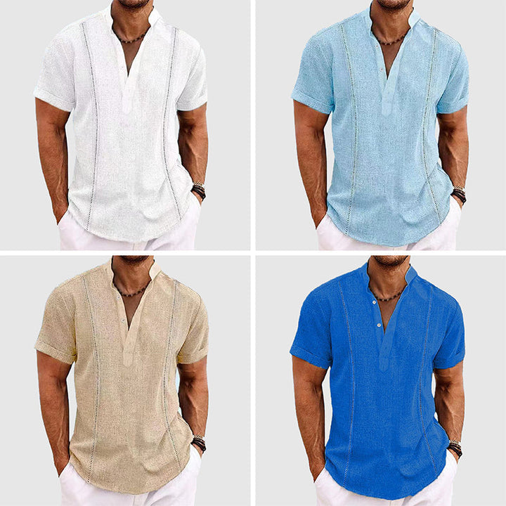 Relaxed fit men's breathable short sleeve shirt for casual summer fashion. Everyday wear in warm weather.