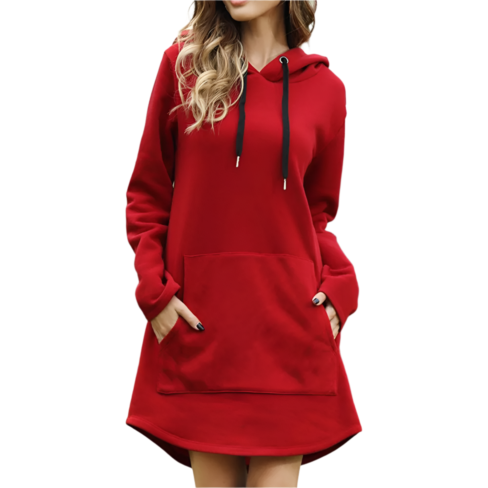 Women's casual hoodie dress for everyday comfort. Ideal loungewear, soft & stylish.