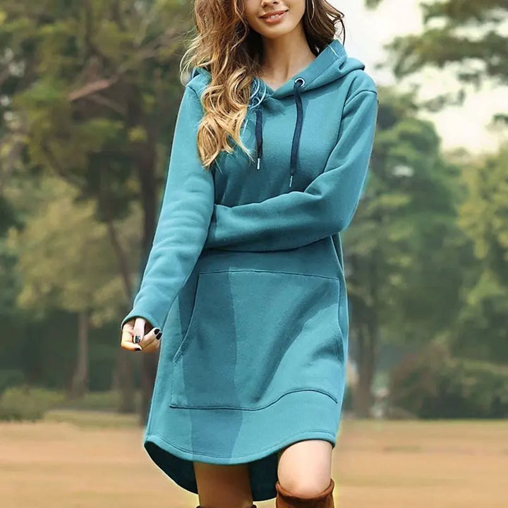 Soft & cozy women's hoodie dress, perfect for everyday comfort and relaxing loungewear.