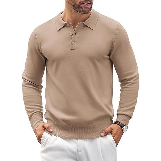 Refined men's Altaro tailored polo sweater. Offers a smart casual look with comfortable long sleeves.