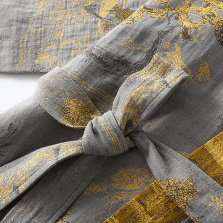 Soft touch unisex retro bathrobe, perfect comfort wear for adults. Ideal for home or spa relaxation.