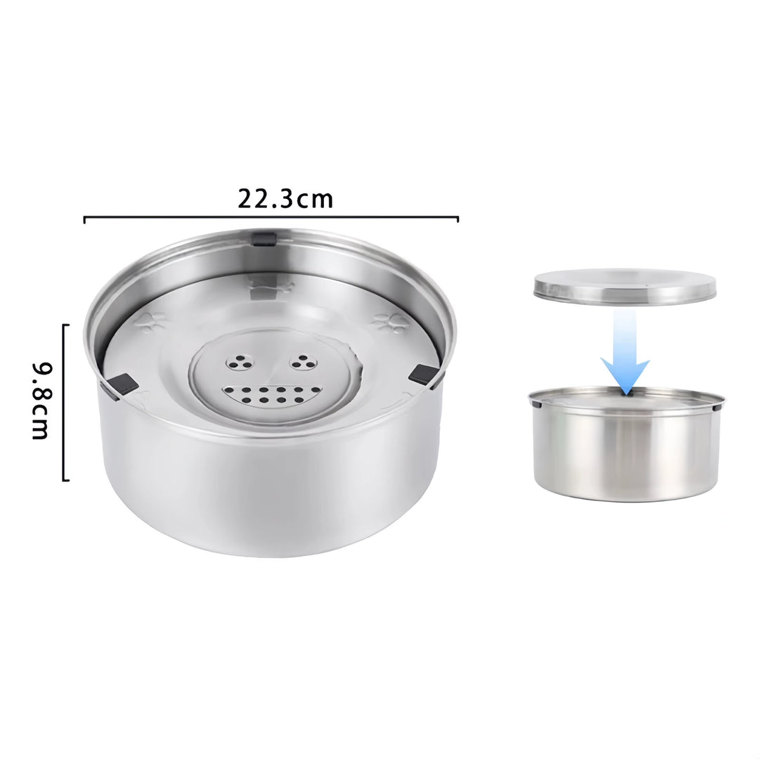 Dog Water Bowl with Spill-Stop Stainless Steel