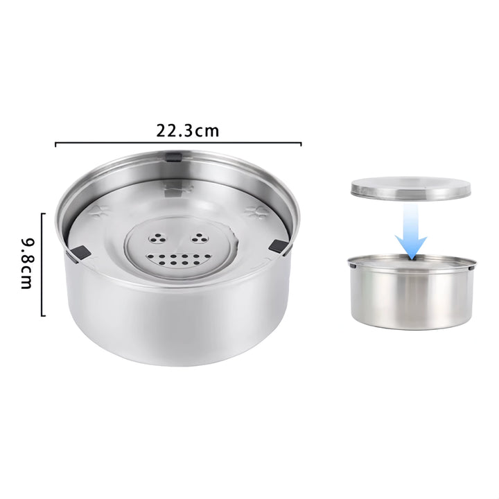 Dog Water Bowl with Spill-Stop Stainless Steel