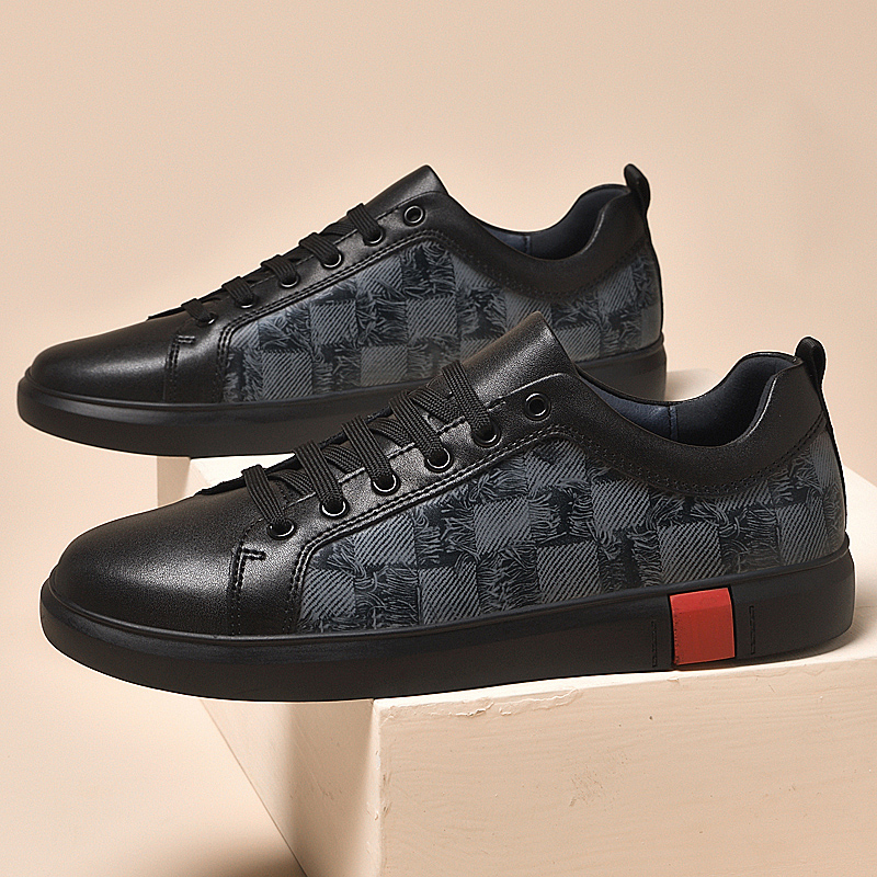 Top-down view of men's signature comfort shoes, ready for any urban adventure.