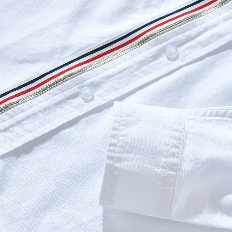 Comfortable men's relaxed fit striped hoodie shirt, featuring a stylish zip closure.