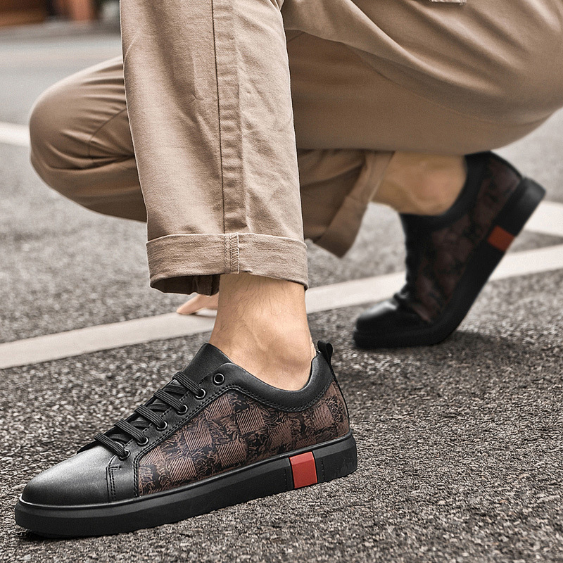 Detail of the breathable upper on men's signature sneakers, ensuring maximum comfort.