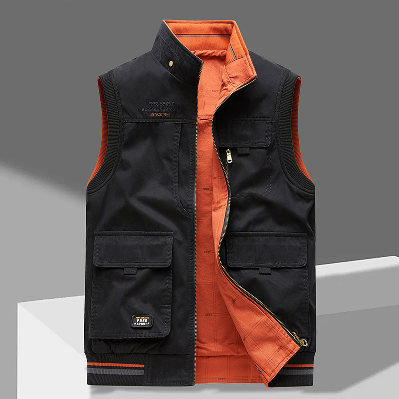 Men's outdoor utility work vest, breathable fabric & many pockets. Great for tools, fishing, or casual style.