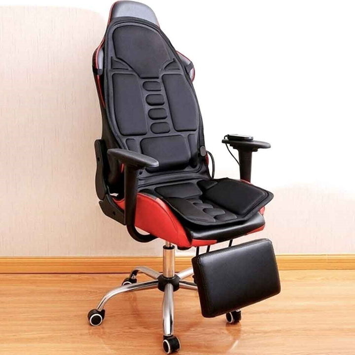 Full body heated massage chair pad for ultimate relaxation & comfort at home or in car.