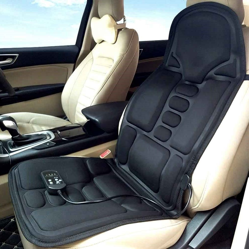 Universal heated massage chair pad for full back & neck relief with 8 modes.