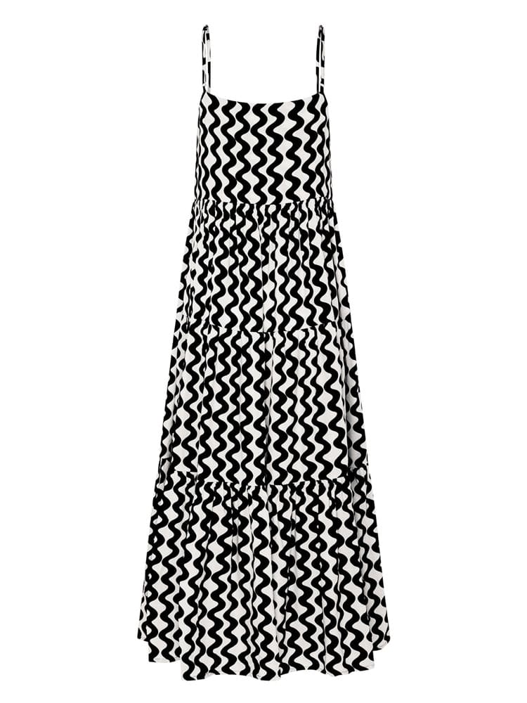 Stylish women's boho midi sundress. Elegant, lightweight summer & spring dress, ideal as a vacation outfit.