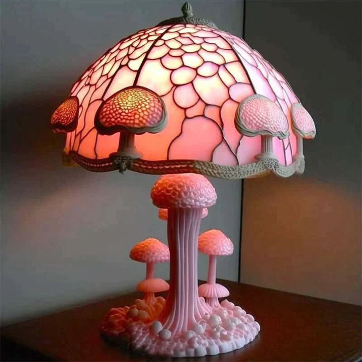 Stylish mosaic desk lamp, providing gentle illumination for reading or enhancing a bedside table.