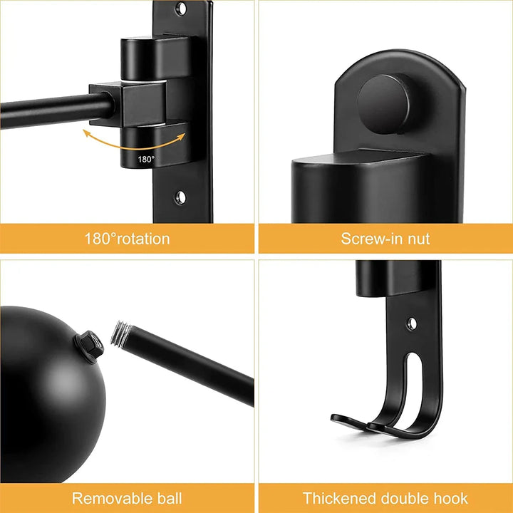 Heavy-duty metal motorcycle helmet rack with jacket hook for efficient garage storage & gear organization.