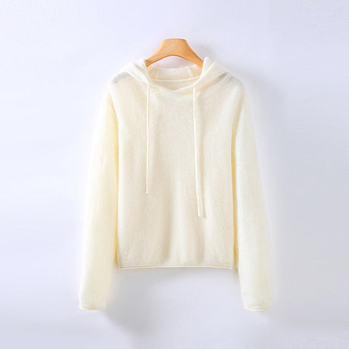White women's soft lightweight hoodie. Luxurious feel for ultimate everyday comfort & casual style.