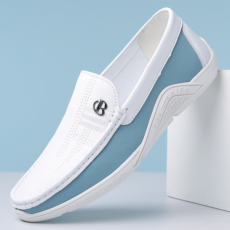 Men's stylish two-tone loafers, perfect for elegant everyday slip-on comfort.