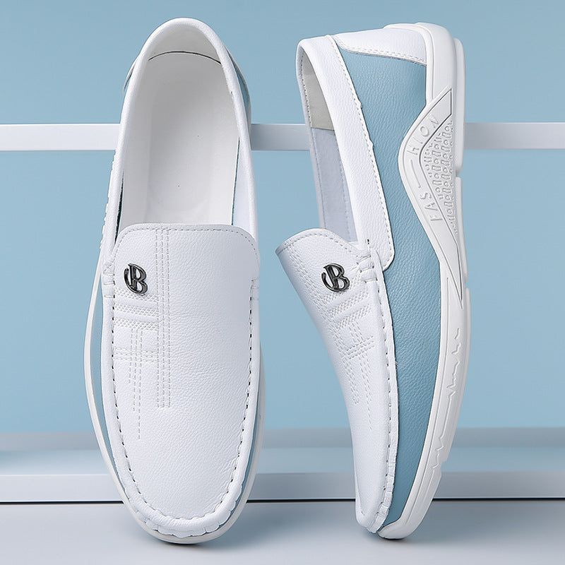 Stylish two-tone mens loafers offering ultimate slip-on comfort and a sophisticated look.
