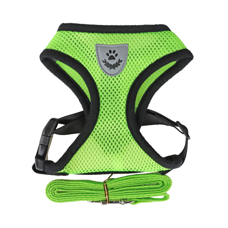 Breathable pet harness & leash set, designed for small dogs' ultimate comfort.