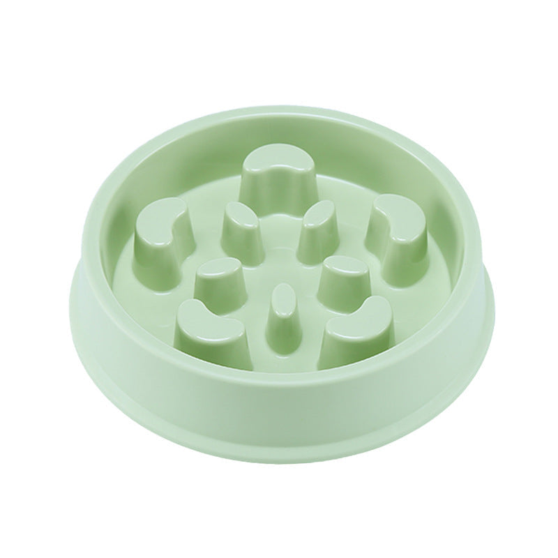 Pet supplies: anti-choke slow feeder dog bowl in green, promoting healthy digestion and preventing fast eating.