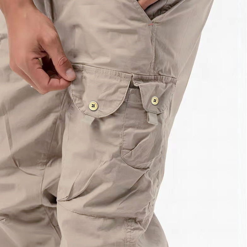 Stylish men's casual cargo joggers. Comfortable stretch pants with modern tapered fit & practical pockets.