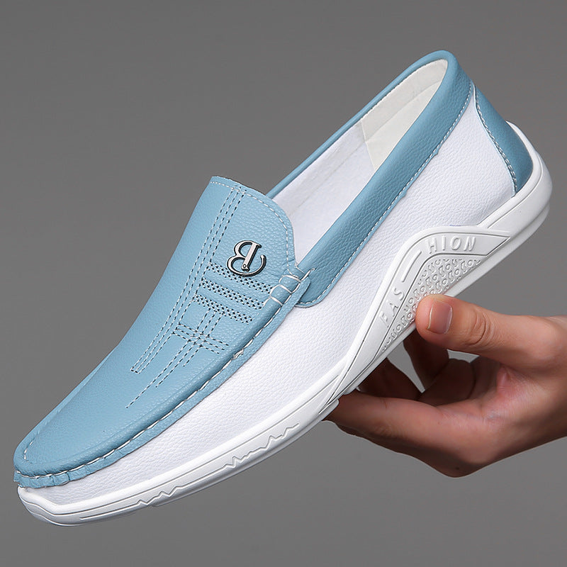 High-quality men's two-tone loafers, combining sophisticated style with easy slip-on comfort.